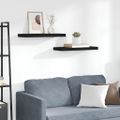 vidaXL Plávajúce nástenné police 2 ks, čierne 60x23,5x3,8 cm, MDF