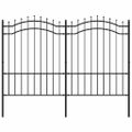 vidaXL Záhradný plot Woerden s vrchnou časťou v tvare oštepu čierny 240x150 cm oceľový
