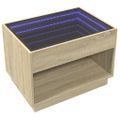 vidaXL Konferenčný stolík s nekonečnými LED dub sonoma 70x50x50 cm