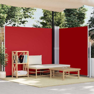 vidaXL Zaťahovacia bočná markíza červená 180x600 cm