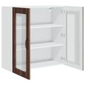 vidaXL Nástenný sklenený kabinet PORTO Hnedý dub 80 x 31 x 80 cm