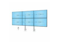 Startech Six-Monitor Desk Mount w/ Crossbar, Up To 32" Screens/17.6lb - Montážna sada - pre 6 LCD displejov - stĺpec, dvojitý - plast, oceľ - biela - veľkosť obrazovky: 17"-32" - upevniteľné na stôl