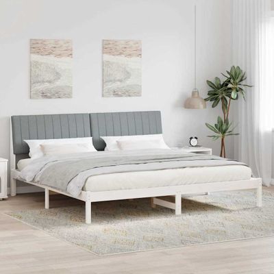 vidaXL Rám postele Biela 200 x 200 cm Masívne borovicové drevo