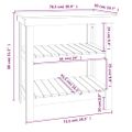 vidaXL Pracovná lavica čierna 78,5x50x80 cm masívna borovica