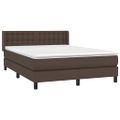 vidaXL Boxspring posteľ s matracom hnedá 140x190 cm umelá koža
