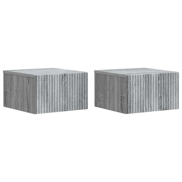vidaXL Nástenná nočná skrinka 2 pcs Sivá sonoma 33 x 34,5 x 20 cm