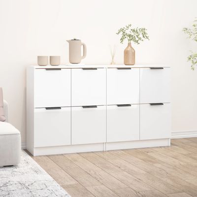 vidaXL Komody 2 ks lesklé biele 60x30x70 cm spracované drevo