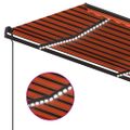 vidaXL Ručne zaťahovacia markíza s LED 5x3,5 m oranžovo-hnedá