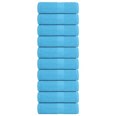 vidaXL Uteráky pre hostí FROGN 10 ks tyrkysové 30x50 cm 360 g/m²