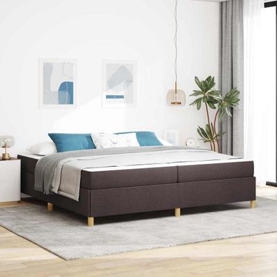 vidaXL Rám postele Tmavohnedá 200 x 200 cm látka
