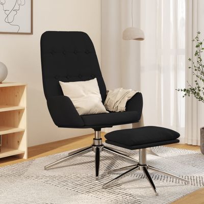 vidaXL Relaxačné kreslo s podnožkou čierne mikrovláknová látka