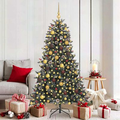 vidaXL Umelý vianočný stromček Zelená 180 cm PVC, plast a oceľ