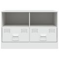 vidaXL TV skrinky 2 ks biele 67x39x44 cm oceľ