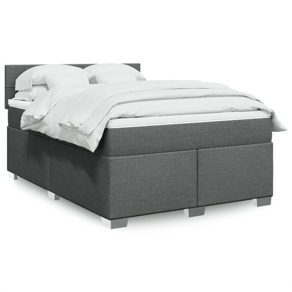 vidaXL Boxspring posteľ s matracom tmavosivá 160x200 cm látka