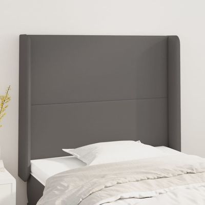 vidaXL Čelo postele so záhybmi sivé 103x16x118/128 cm umelá koža