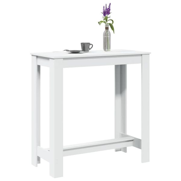 vidaXL Barový stôl biely 102x50x103,5 cm kompozitné drevo