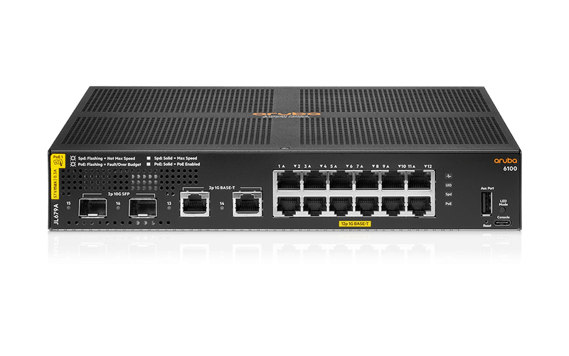 Aruba 6100 12G CL4 2SFP+ 139W Switch