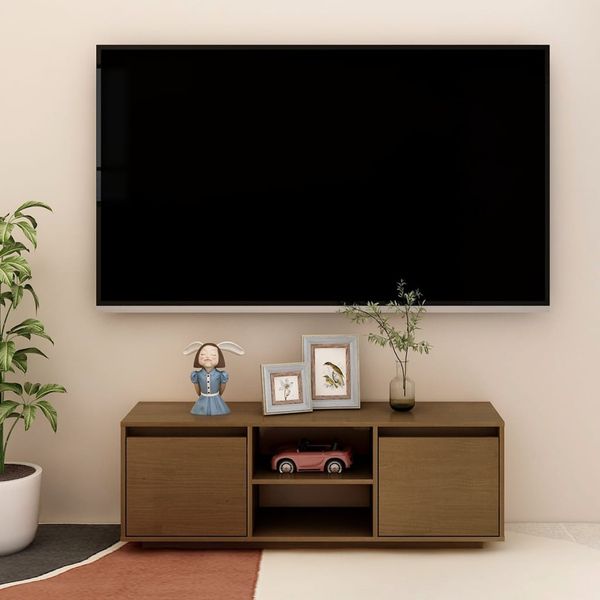 vidaXL TV skrinka medovo-hnedá 110x30x40 cm borovicový masív