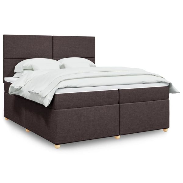 vidaXL Boxspring posteľ s matracom tmavohnedá 200x200 cm látka