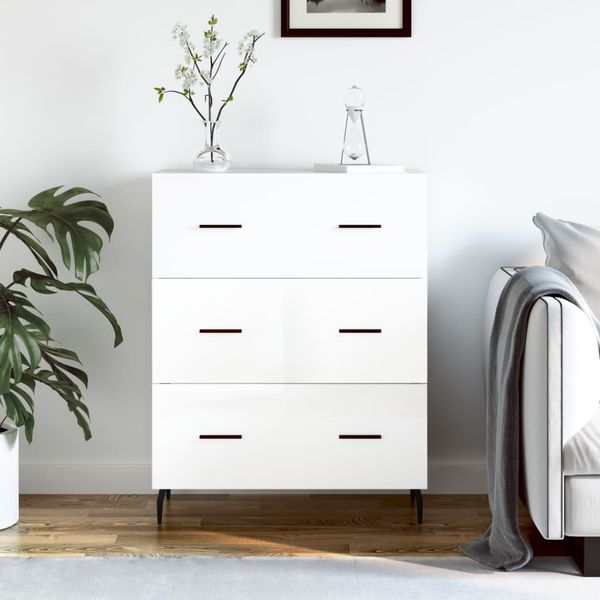 vidaXL Komoda lesklá biela 69,5x34x90 cm spracované drevo