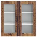vidaXL Nástenný sklenený kabinet PORTO Staré drevo 80 x 31 x 80 cm
