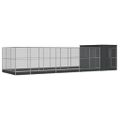 vidaXL Voliéra s nadstavcom strieborná 911x303x216 cm oceľ