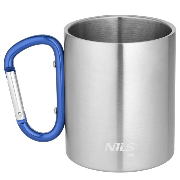 Kempingový hrnček NILS Camp NC17110 s karabínou 300ml modrý
