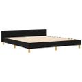vidaXL Rám postele s čelnou doskou Čierna 180 x 200 cm látka