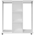 vidaXL Šatník s kolieskami biely 102x38x110 cm kompozitné drevo