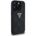Guess Hardcase PU Grained Hot Stamp 4G Triangle Metal Case pre iPhone 16 Pro Max 6,9" Čierna