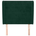 vidaXL Čelo postele so záhybmi tmavozelený 103x23x118/128 cm zamat