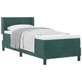 vidaXL Posteľ s pružinovým rámom Tmavozelená 200 x 80 cm Zamat