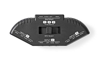 Prepínač 3x Cinch/Cinch NEDIS VSWI2403BK