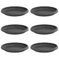 vidaXL Kruhový kvetinový podnos 6 ks Čierna Ø 15,5 x 2 cm Plast