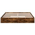 vidaXL Posteľný rám so zásuvkami dymový dub 200x200cm kompozitné drevo