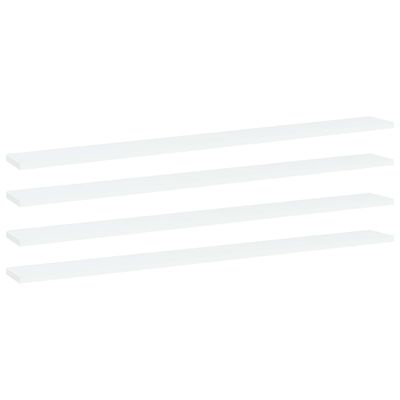 vidaXL Prídavné police 4 ks, biele 100x10x1,5 cm, drevotrieska
