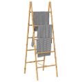 vidaXL Dvojitý vešiak na uteráky, rebrík s 5 priečkami, bambus, 50x160 cm
