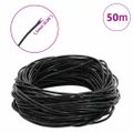 vidaXL Kožená šnúrka 1 Čierna Ø1,5 mm x 50 m Koža