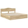 vidaXL Rám postele Sonoma dub 200 x 200 cm Inžinierske drevo