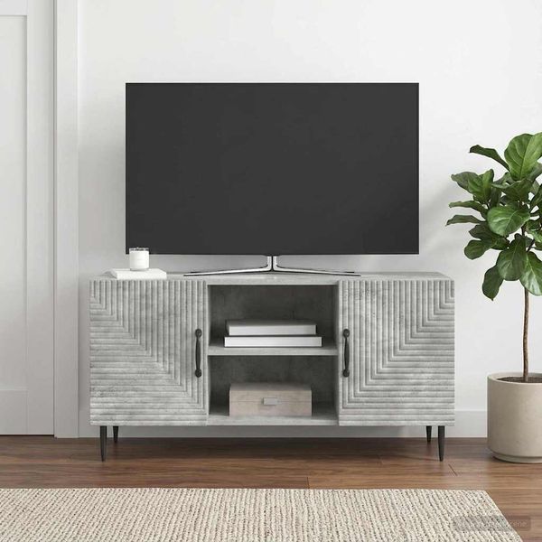 vidaXL TV skrinka Betónovo sivá 102 x 34,5 x 50 cm Kompozitné drevo