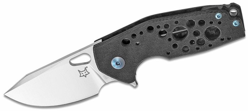 FOX knives FX-526 CFBL SURU vreckový nôž 6 cm, Satin, uhlíkové vlákno, modrá titánová spona