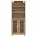 vidaXL Highboard Remeselný dub 69,5 x 32,5 x 180 cm Kompozitné drevo