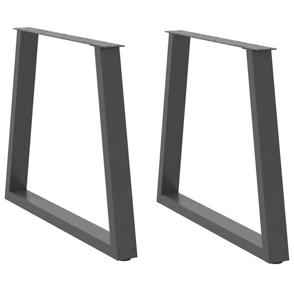 vidaXL Nohy k jedálenskému stolu v tvare V, 2 ks, antracitové, 70 x (72 – 73,3) cm, oceľ