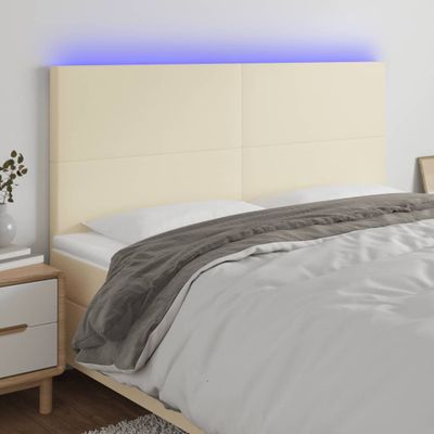 vidaXL Čelo postele krémové 180x5x118/128 cm umelá koža