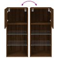 vidaXL TV skrinky s LED svetlami 2 ks hnedý dub 40,5x30x90 cm