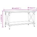 vidaXL Konferenčný stolík hnedý dub 80x45x45 cm sprac. drevo a železo