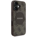 Guess HC MagSafe PU 4G Circle with Classic Logo case for iPhone 16 Brown