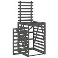 vidaXL Úložný box pre odpadkový kôš sivý 84x90x128,5cm masív. borovica