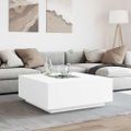 vidaXL Konferenčný stolík s nekonečnými LED biely 100x100x40 cm