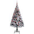 vidaXL Umelý vianočný stromček Biela 150 cm PVC a Oceľ a Plast
